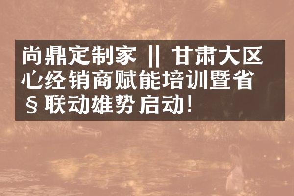 尚鼎定制家 || 甘肃大区核心经销商赋能培训暨省级联动雄势启动！