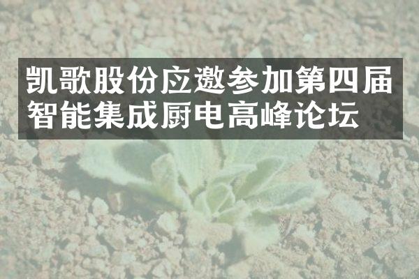 凯歌股份应邀参加第四届智能集成厨电高峰论坛！
