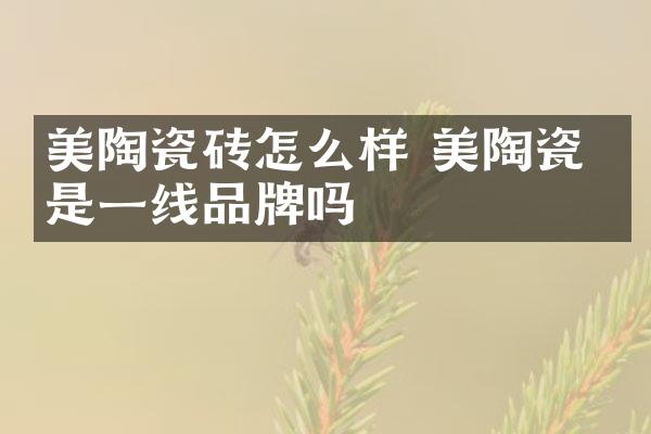 美陶瓷砖怎么样 美陶瓷砖是一线品牌吗