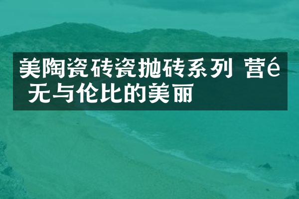 美陶瓷砖瓷抛砖系列 营造无与伦比的美丽
