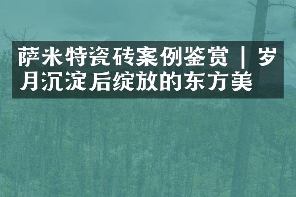 萨米特瓷砖案例鉴赏 | 岁月沉淀后绽放的东方美学