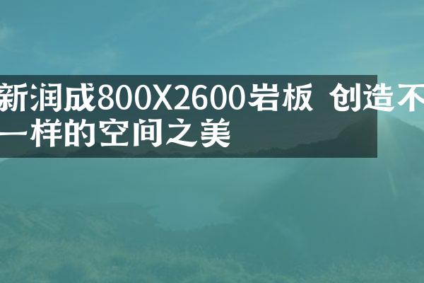新润成800X2600岩板 创造不一样的空间之美