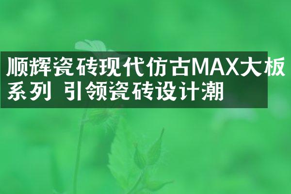 顺辉瓷砖现代仿古MAX大板系列 引领瓷砖设计潮