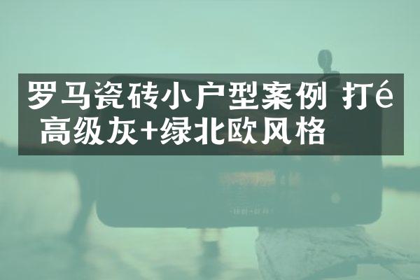 罗马瓷砖小户型案例 打造高级灰+绿北欧风格