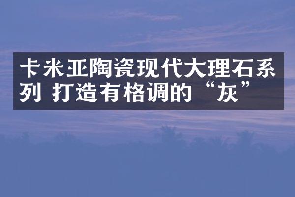 卡米亚陶瓷现代大理石系列 打造有格调的“灰”