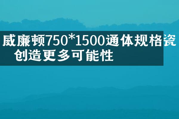 威廉顿750*1500通体规格瓷砖 创造更多可能性