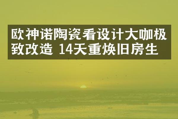 欧神诺陶瓷看设计大咖极致改造 14天重焕旧房生机