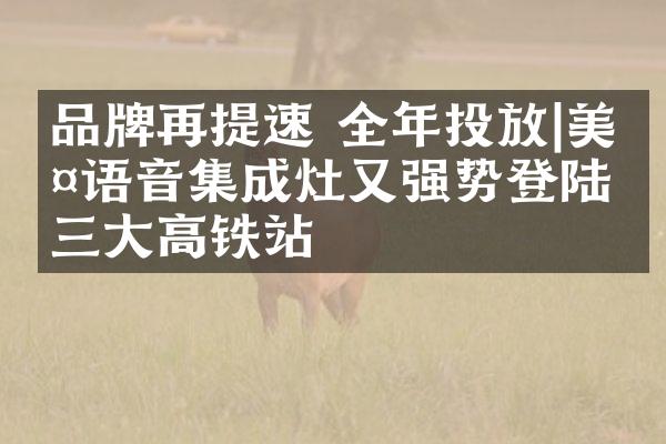 品牌再提速 全年投放|美多语音集成灶又强势登陆三大高铁站
