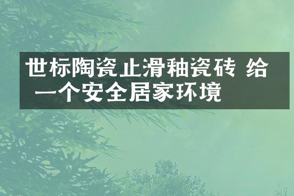 世标陶瓷止滑釉瓷砖 给你一个安全居家环境