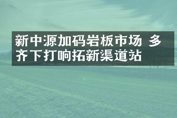 新中源加码岩板市场 多管齐下打响拓新渠道站