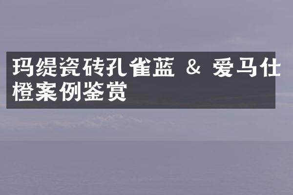 玛缇瓷砖孔雀蓝 & 爱马仕橙案例鉴赏