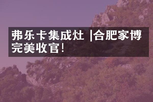 弗乐卡集成灶 |合肥家博会完美收官！