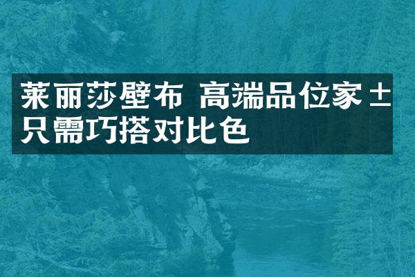 莱丽莎壁布 高端品位家居只需巧搭对比色