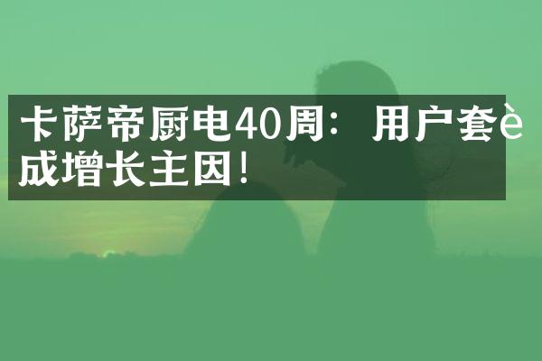卡萨帝厨电40周：用户套购成增长主因！