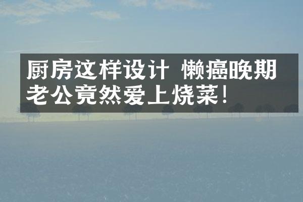 厨房这样设计 懒癌晚期的老公竟然爱上烧菜！