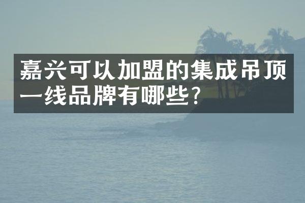 嘉兴可以加盟的集成吊顶一线品牌有哪些？