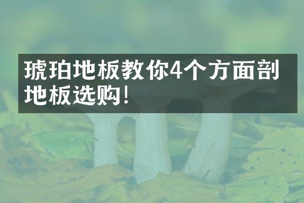 琥珀地板教你4个方面剖析地板选购！