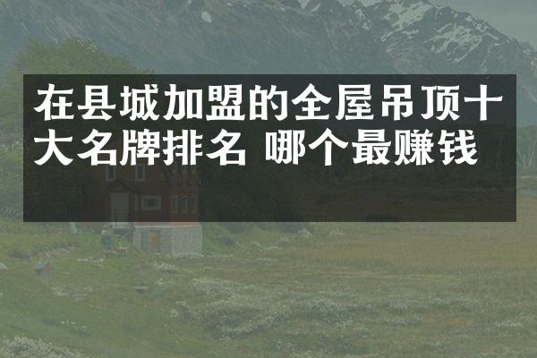 在县城加盟的全屋吊顶十大名牌排名 哪个最赚钱！