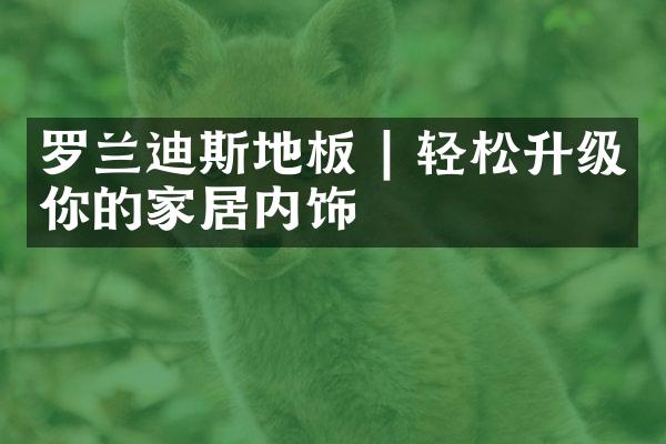 罗兰迪斯地板 | 轻松升级你的家居内饰
