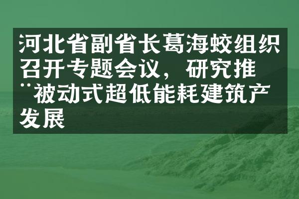 河北省副省长葛海蛟组织召开专题会议，研究推动被动式超低能耗建筑产业发展