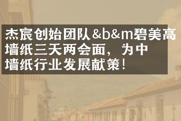 杰宸创始团队&b&m碧美高端墙纸三天两会面，为中国墙纸行业发展献策！