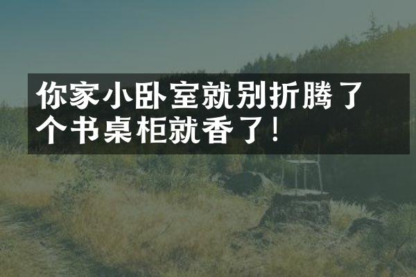 你家小卧室就别折腾了 放个书桌柜就香了！
