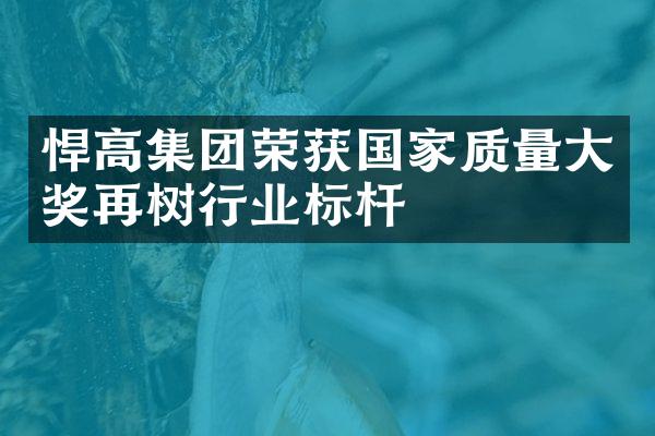悍高集团荣获国家质量大奖再树行业标杆