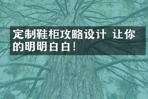 定制鞋柜攻略设计 让你看的明明白白！
