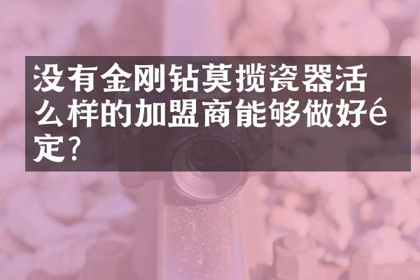 没有金刚钻莫揽瓷器活 什么样的加盟商能够做好高定？