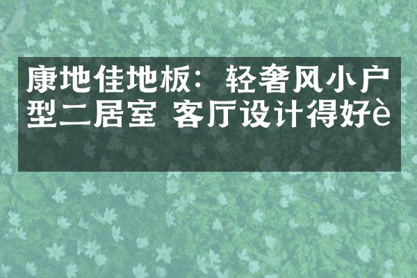 康地佳地板：轻奢风小户型二居室 客厅设计得好赞