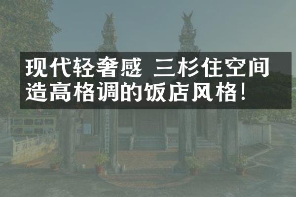 现代轻奢感 三杉住空间打造高格调的饭店风格！