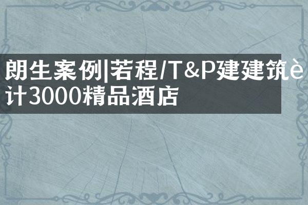 朗生案例|若程/T&P建建筑设计3000㎡精品酒店
