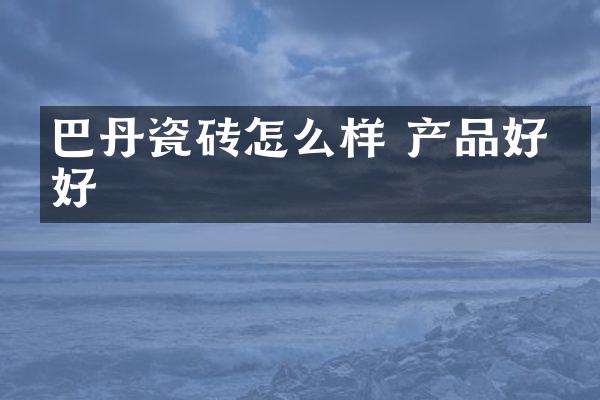 巴丹瓷砖怎么样 产品好不好