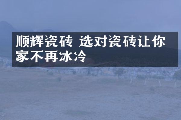 顺辉瓷砖 选对瓷砖让你的家不再冰冷