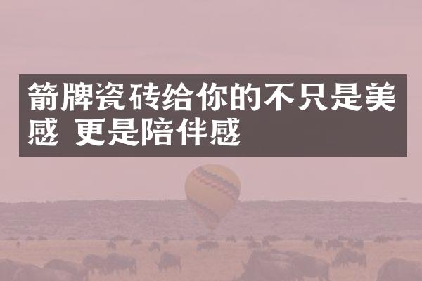 箭牌瓷砖给你的不只是美感 更是陪伴感