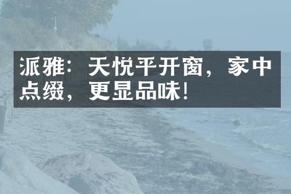 派雅：天悦平开窗，家中点缀，更显品味!