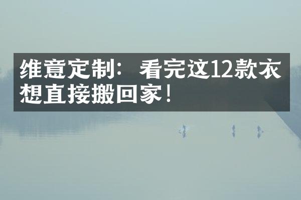 维意定制：看完这12款衣柜想直接搬回家！