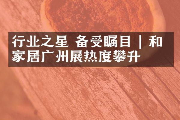 行业之星 备受瞩目 | 和砚家居广州展热度攀升