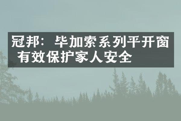 冠邦：毕加索系列平开窗 有效保护家人安全