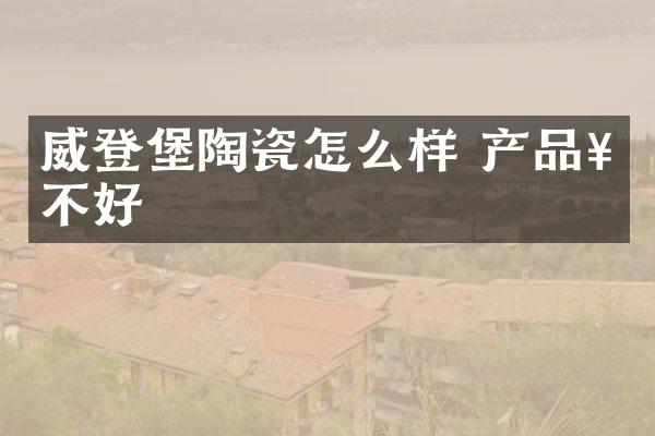 威登堡陶瓷怎么样 产品好不好