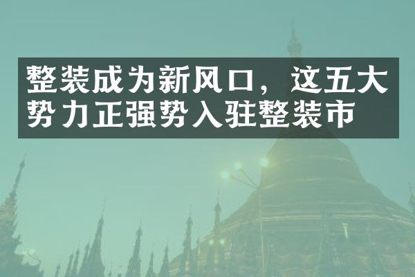 整装成为新风口，这五大势力正强势入驻整装市场