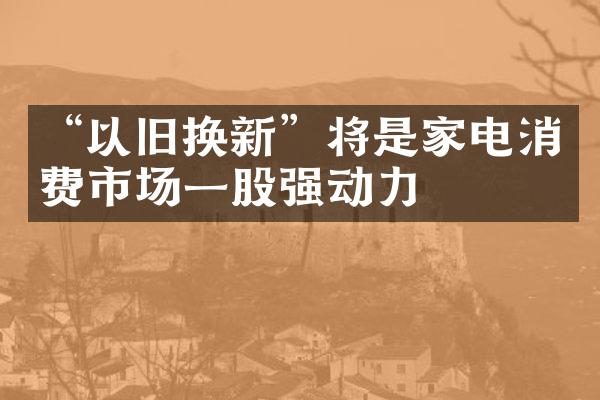 &ldquo;以旧换新&rdquo;将是家电消费市场一股强动力