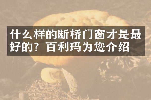 什么样的断桥门窗才是最好的？百利玛为您介绍