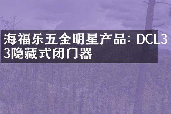 海福乐五金明星产品: DCL33隐藏式闭门器