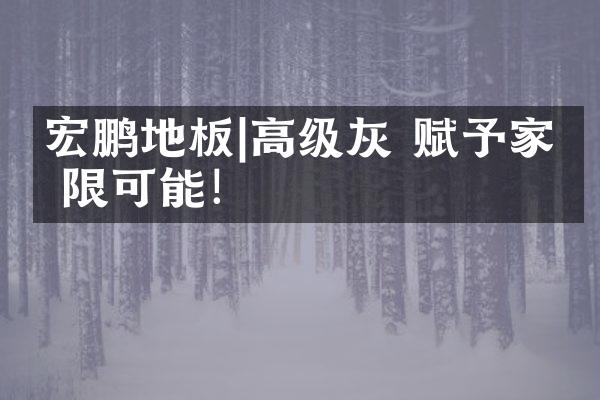 宏鹏地板|高级灰 赋予家无限可能！