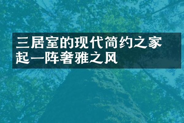 三居室的现代简约之家 掀起一阵奢雅之风