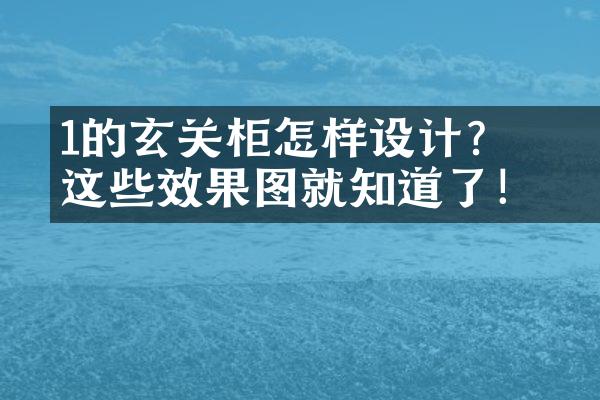 1㎡的玄关柜怎样设计？看这些效果图就知道了！