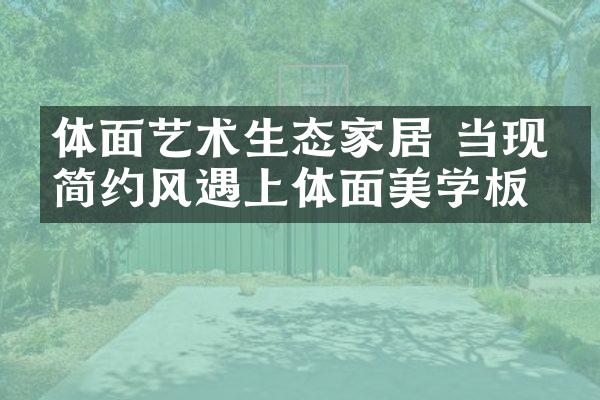 体面艺术生态家居 当现代简约风遇上体面美学板