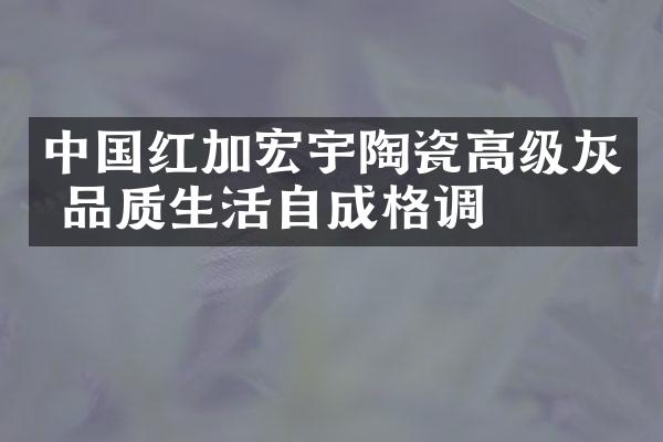 中国红加宏宇陶瓷高级灰 品质生活自成格调