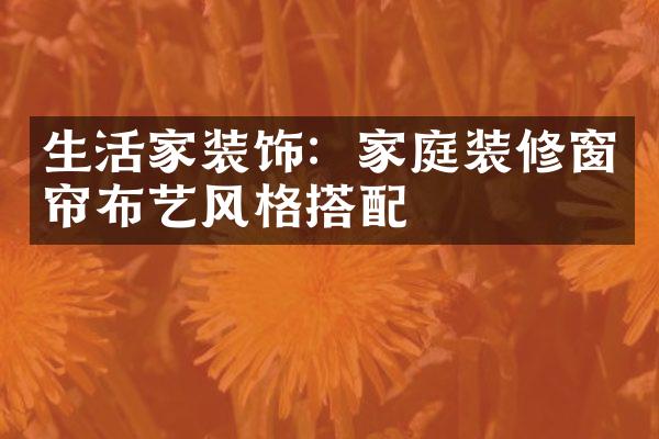 生活家装饰：家庭装修窗帘布艺风格搭配